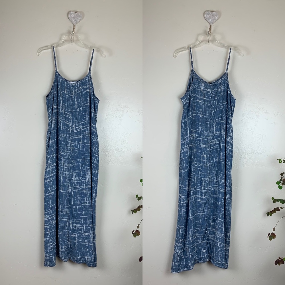 FOURTEENTH PLACE LONG Shift Blue Dress NWT Size L